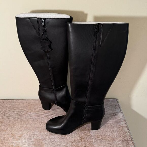 Giani Bernini Adonnys Memory Foam Knee High Wide Calf Dress Boots- Black- Sz 9.5 - Picture 4 of 9